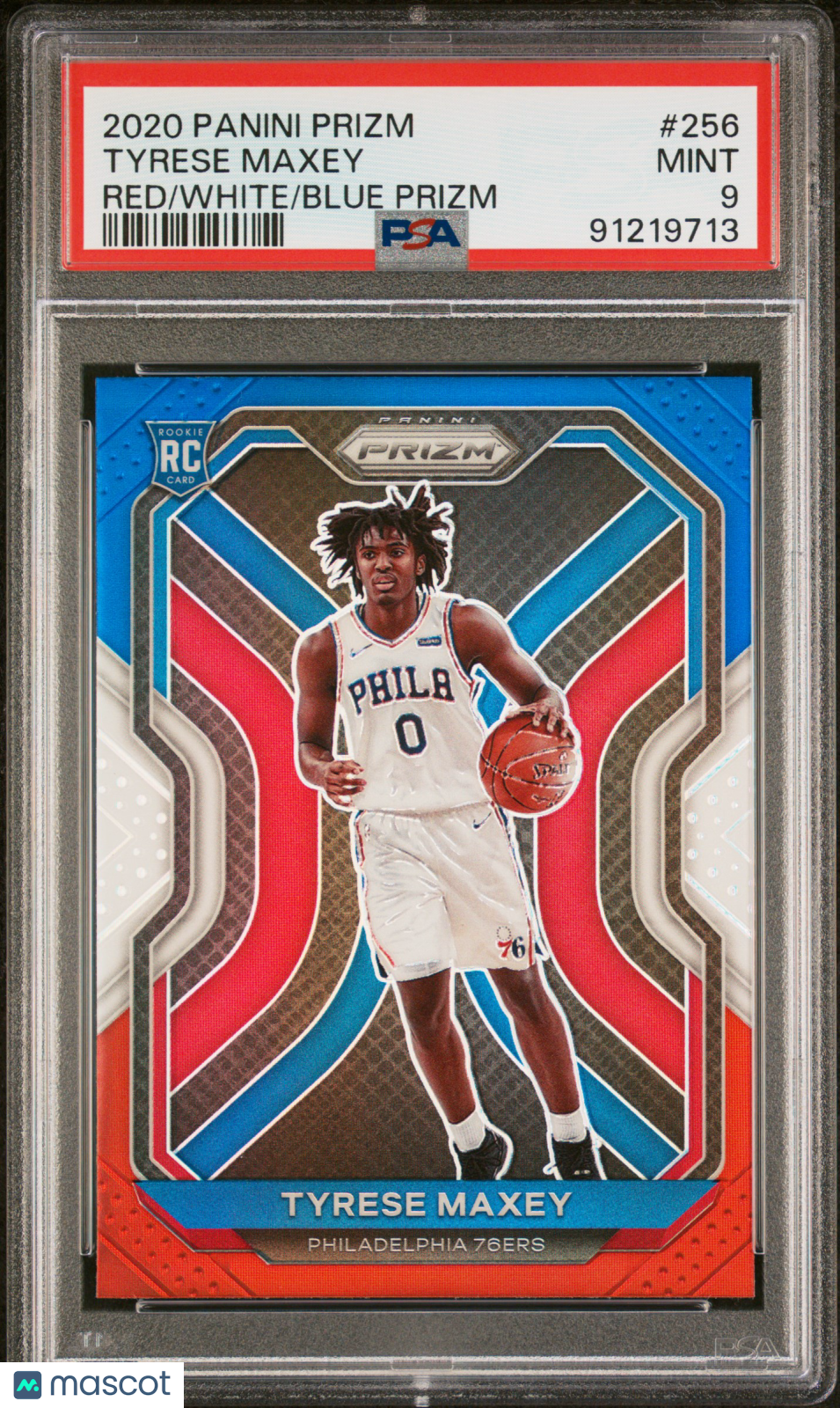 Tyrese Maxey 2020 Panini Prizm Red White Blue Prizm #256 PSA 9 RC