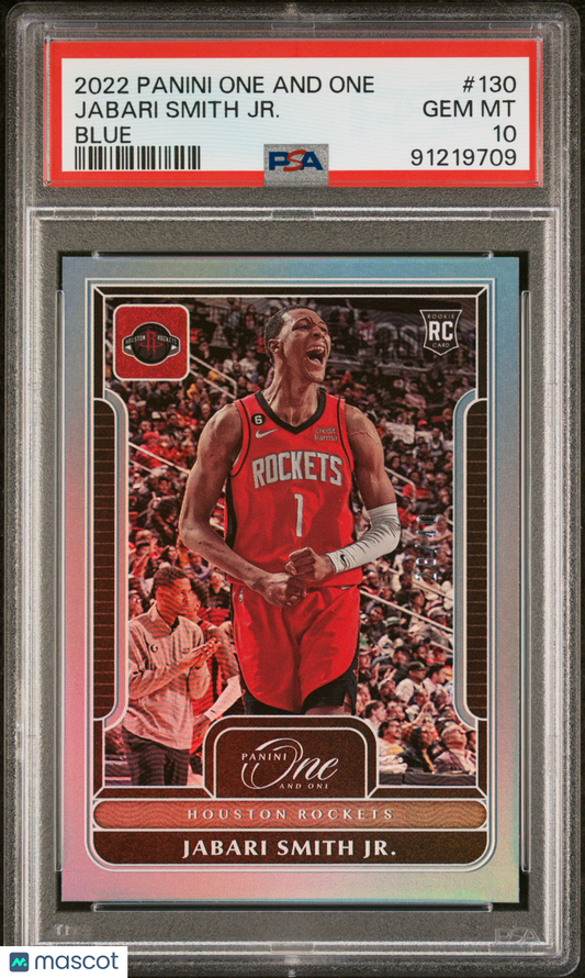 2022 Panini One And One Jabari Smith JR. Blue /40 #130 RC PSA 10