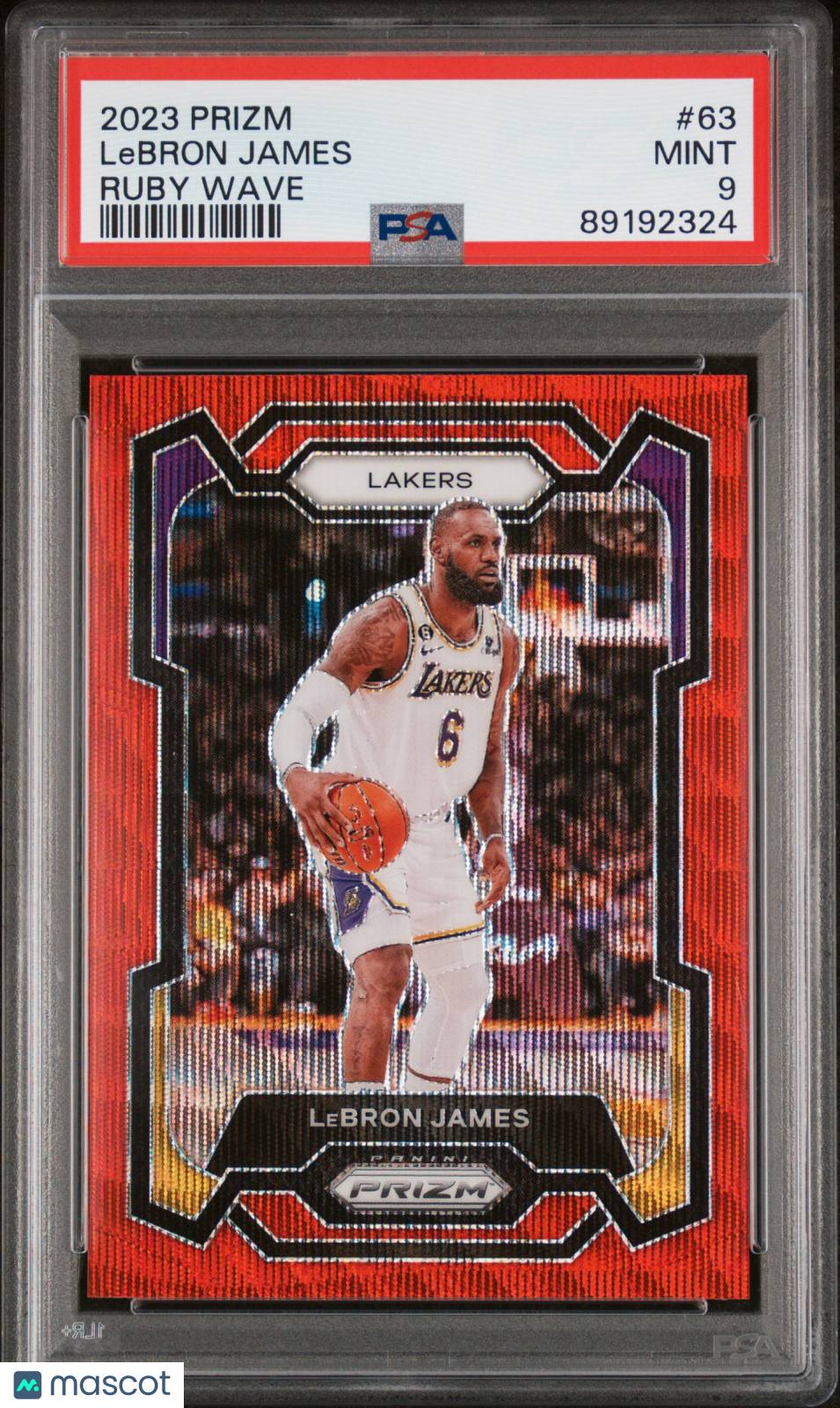 2023 Panini Prizm LeBron James Ruby Wave #63 PSA 9