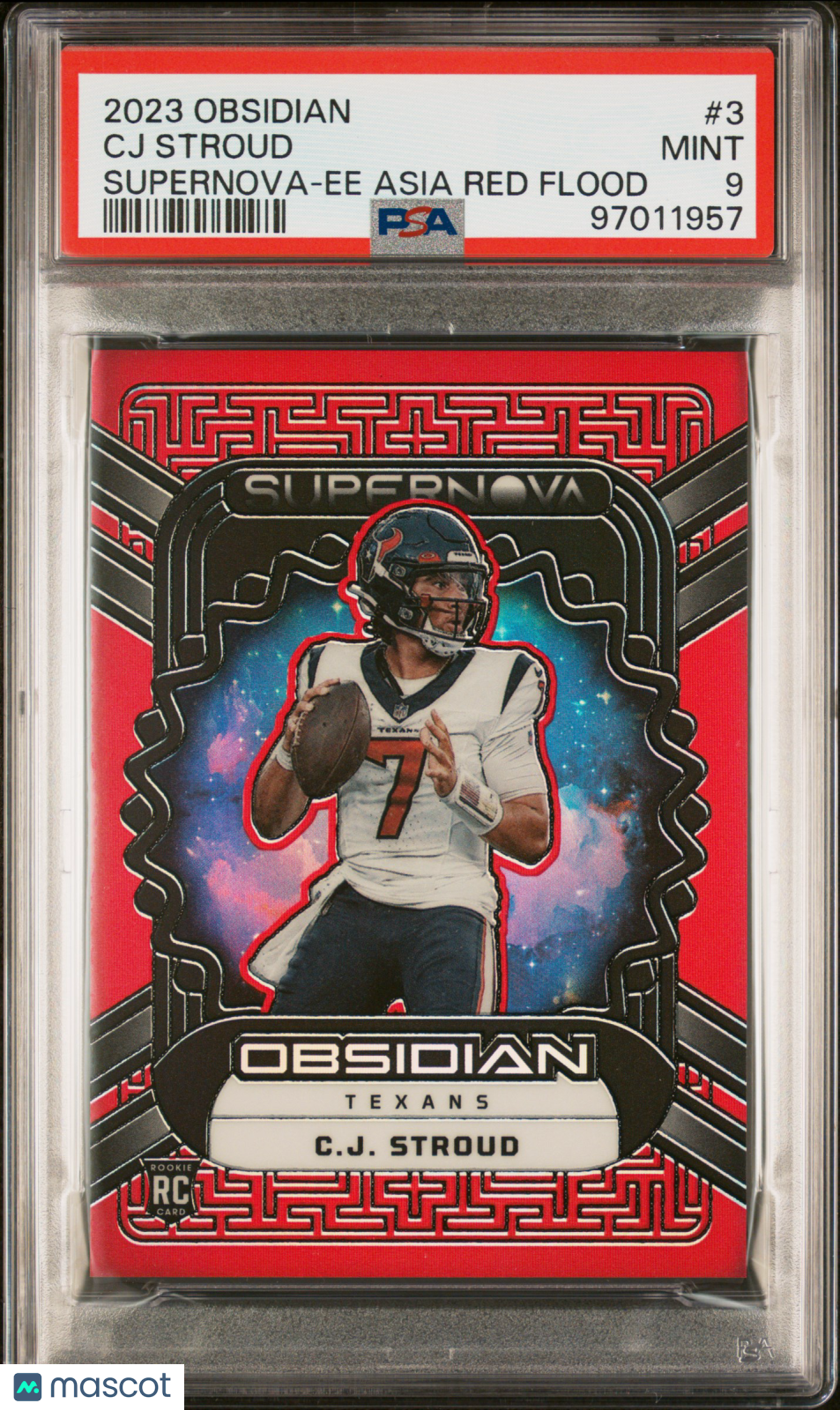 2023 Panini Obsidian CJ Stroud Supernova Asia Red Flood #3 PSA 9