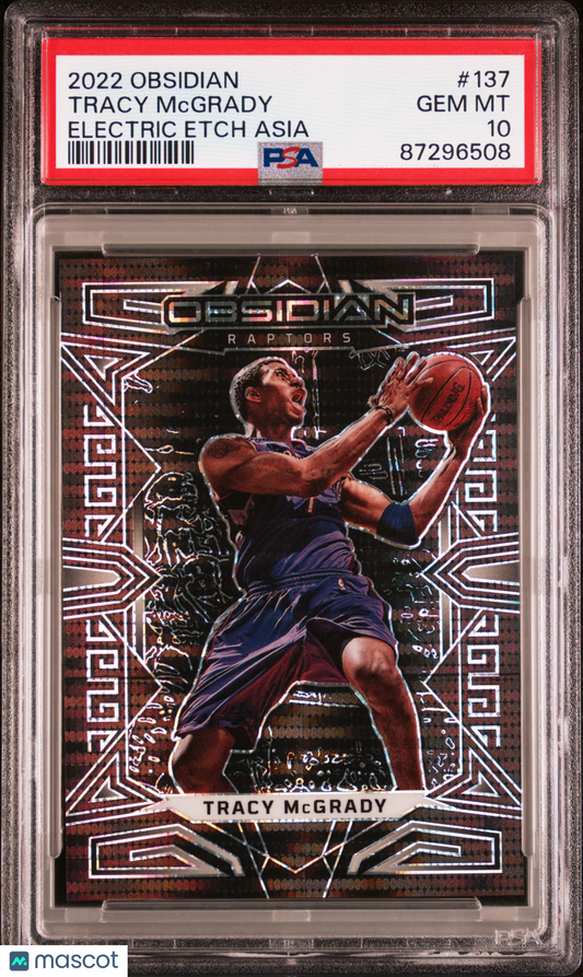 2022 Panini Obsidian Tracy Mcgrady Electric Etch Asia #137 PSA 10