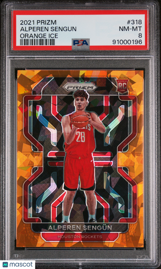 Alperen Sengun 2021 Panini Prizm Orange Ice #318 PSA 8 RC