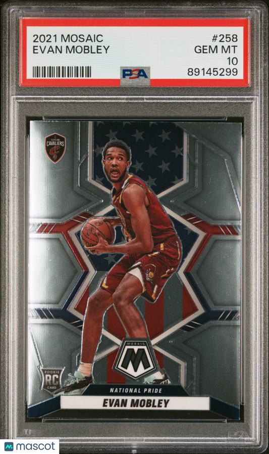 2021 Panini Mosaic Evan Mobley #258 RC PSA 10