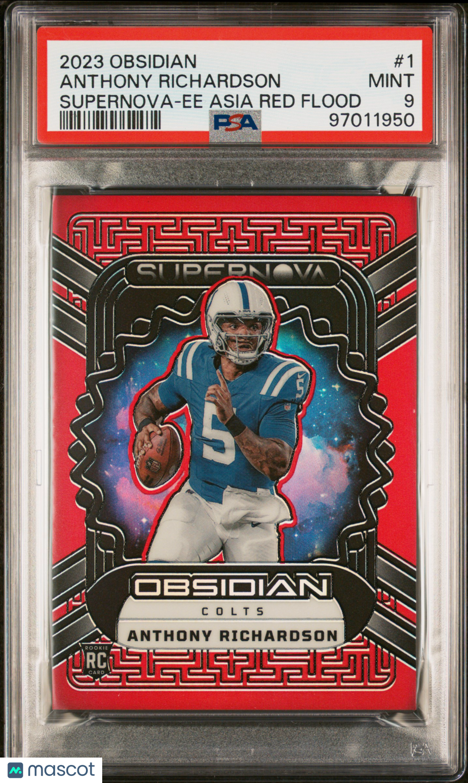 Anthony Richardson 2023 Panini Obsidian Supernova Asia Red Flood #1 PSA 9 RC