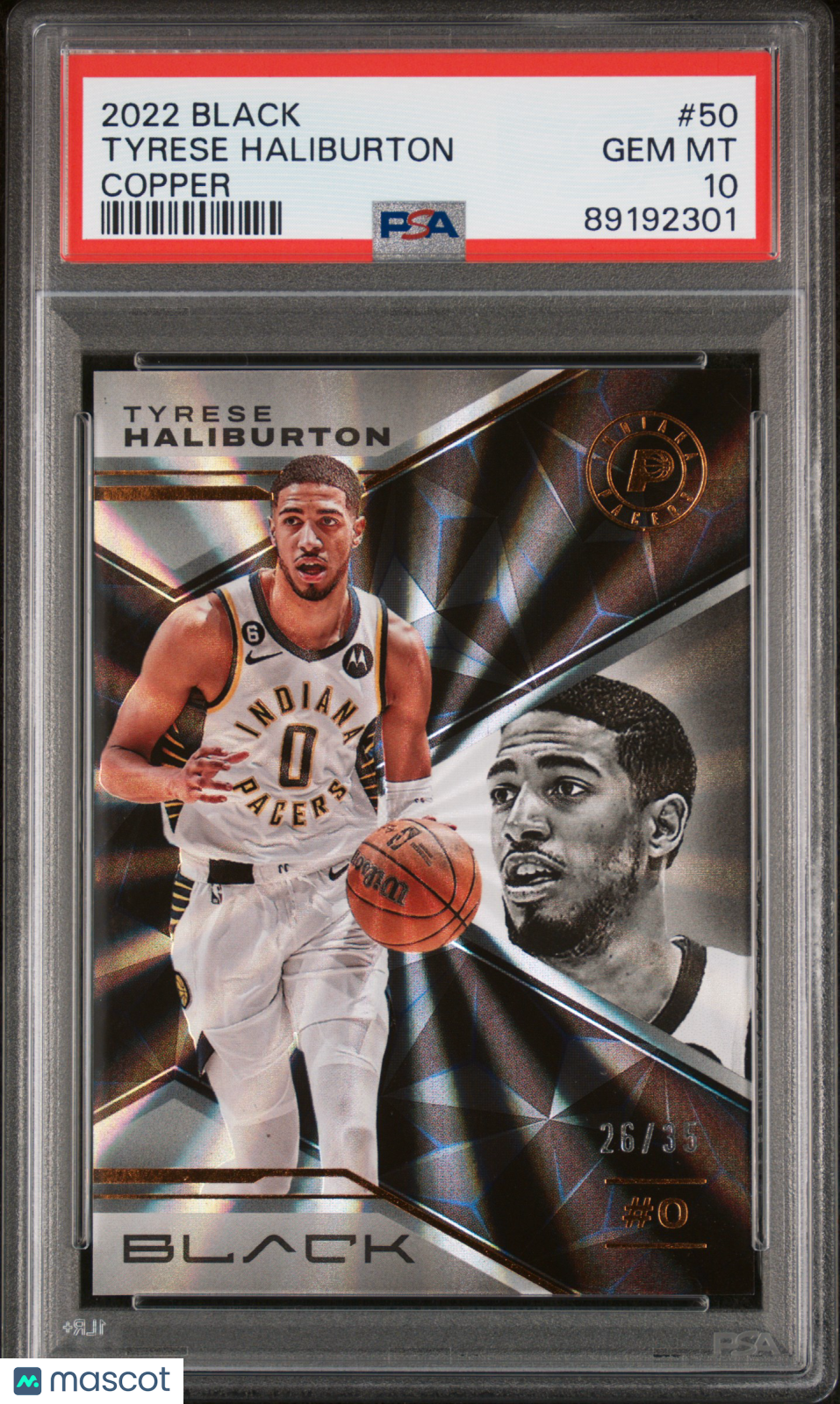 Tyrese Haliburton 2022 Panini Black Copper /35 #50 PSA 10