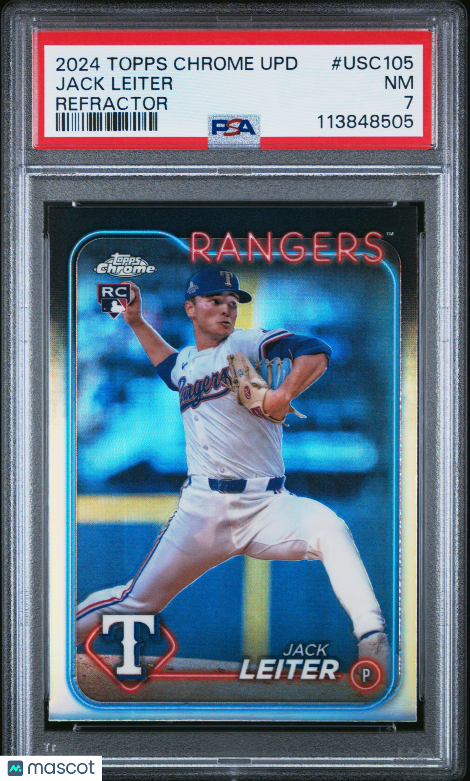2024 Topps Chrome Update Jack Leiter Refractor RC #USC105 PSA 7