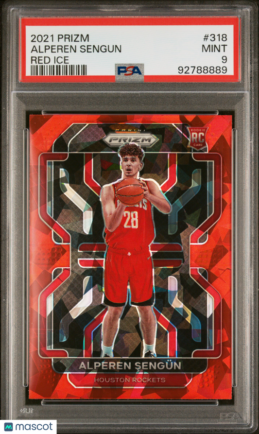 2021 Panini Prizm Alperen Sengun Red Ice #318 PSA 9