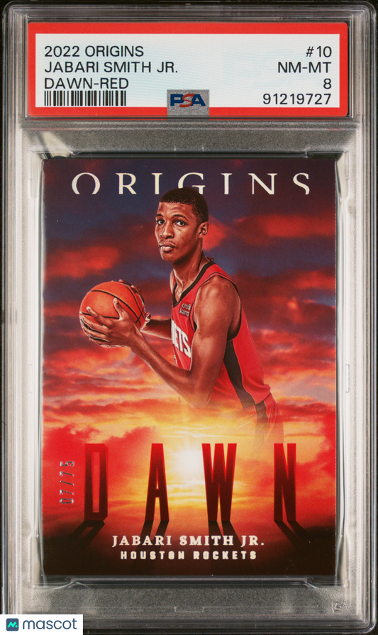 Jabari Smith JR. 2022 Panini Origins Dawn Red /75 #10 PSA 8 RC