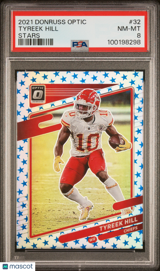 2021 Panini Donruss Optic Tyreek Hill Stars #32 PSA 8