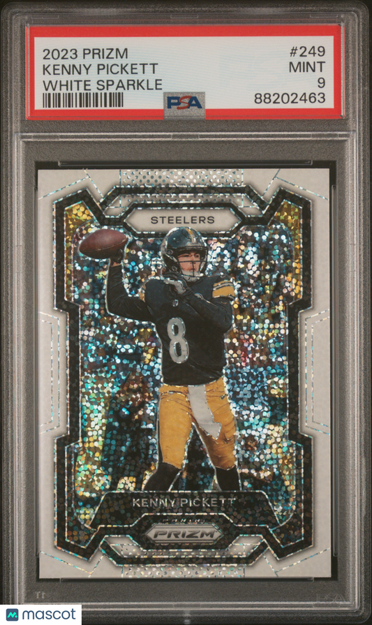 2023 Panini Prizm Kenny Pickett White Sparkle #249 PSA 9