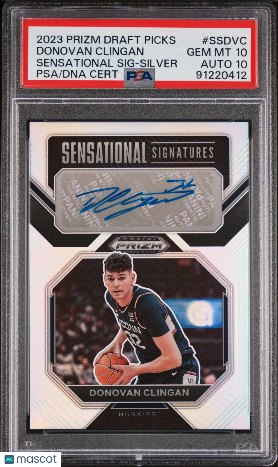 2023 Prizm Draft Picks Donovan Clingan Sensational Sig Silver #SSDVC PSA 10