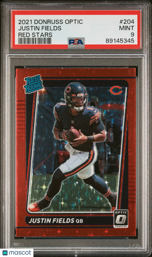 2021 Panini Donruss Optic Justin Fields Red Stars #204 PSA 9