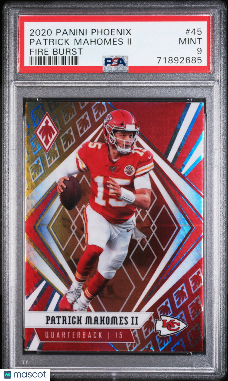 2020 Panini Phoenix Patrick Mahomes II Fire Burst #45 PSA 9