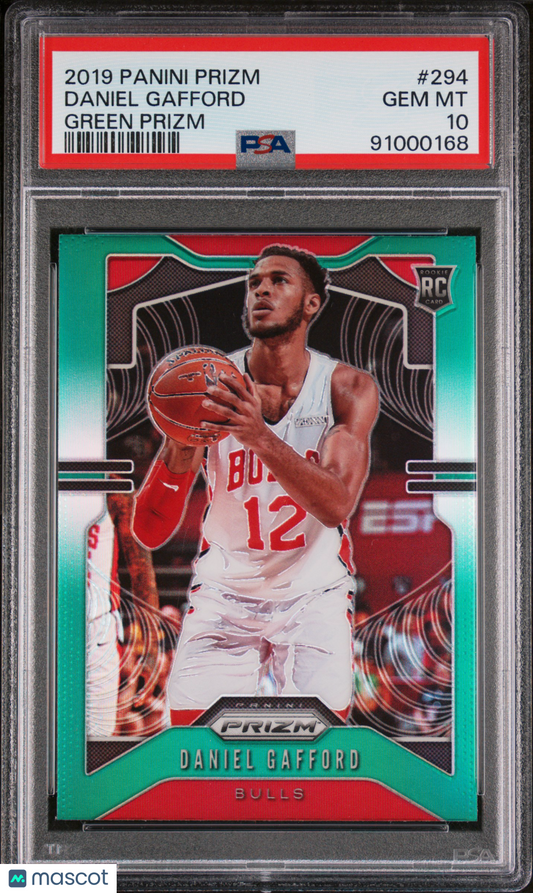 2019 Panini Prizm Daniel Gafford Green Prizm #294 PSA 10