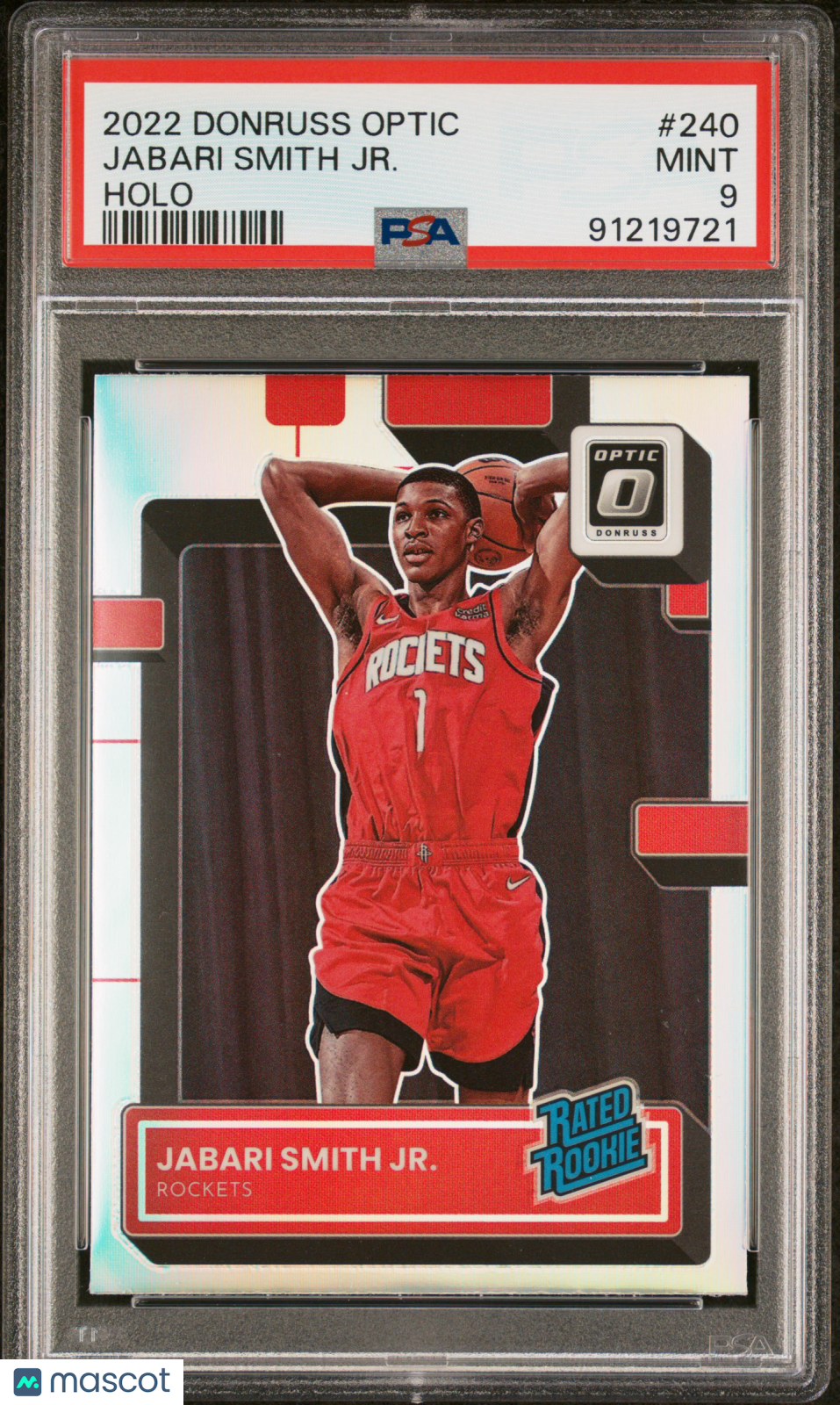 2022 Panini Donruss Optic Jabari Smith JR. Holo #240 RC PSA 9