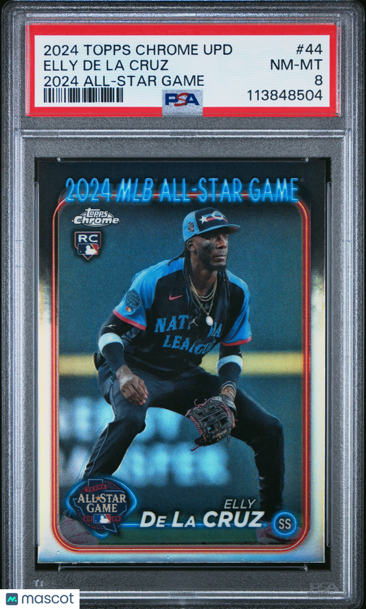 2024 Topps Chrome Update Elly De La Cruz All-Star Game Refractor RC #44 PSA 8