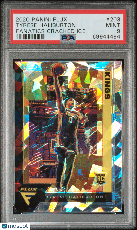 2020-21 Flux Tyrese Haliburton Fanatics Cracked Ice #203 PSA 9