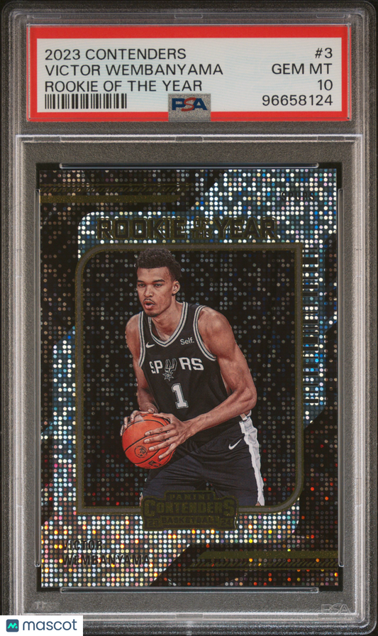 Victor Wembanyama 2023 Panini Contenders Rookie Of The Year #3 PSA 10 RC