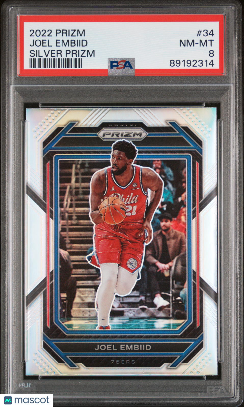 2022 Panini Prizm Joel Embiid Silver Prizm #34 PSA 8