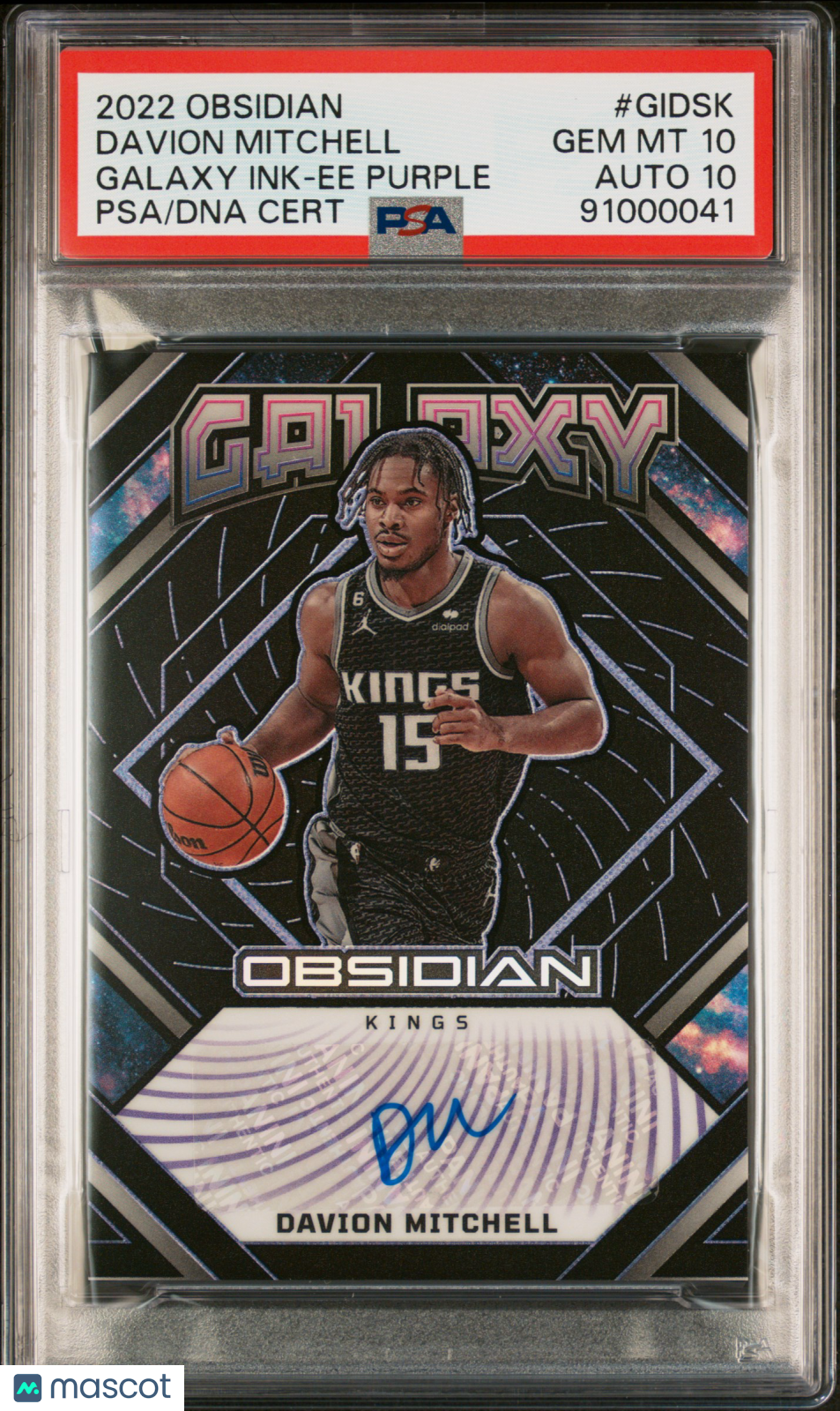 2022 Obsidian Davion Mitchell Galaxy Ink Electric Etch Purple /75 #GIDSK PSA 10