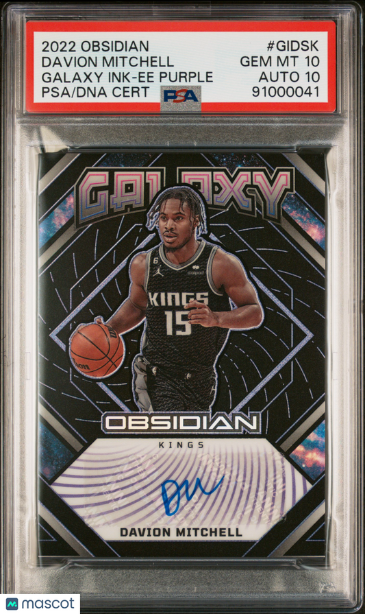 2022 Obsidian Davion Mitchell Galaxy Ink Electric Etch Purple /75 #GIDSK PSA 10