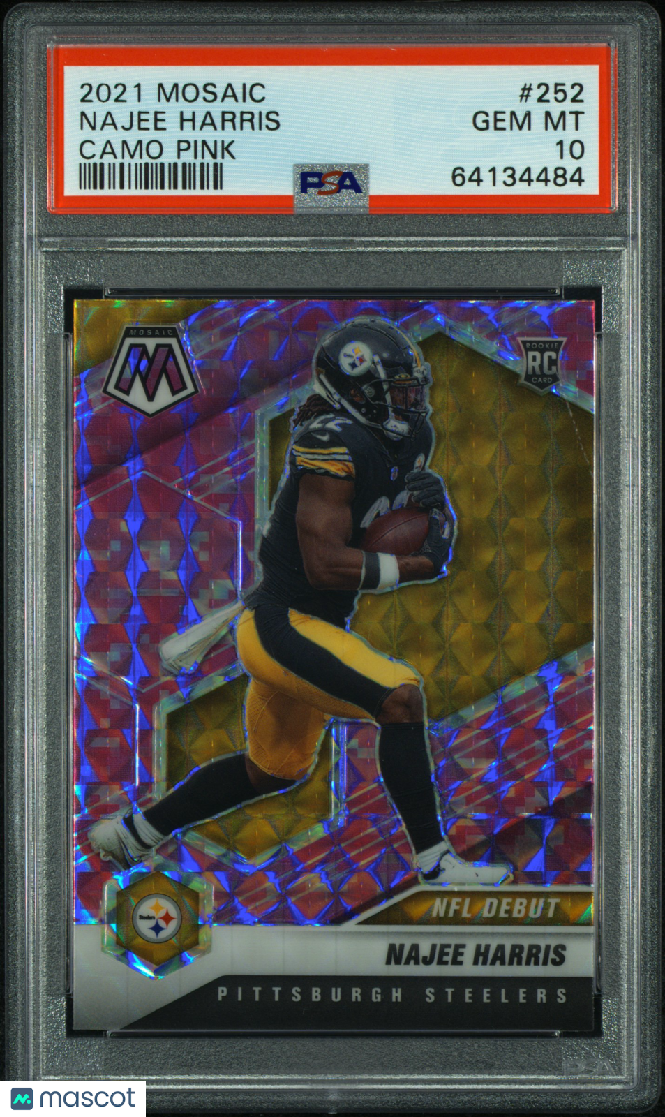 2021 Panini Mosaic Najee Harris Camo Pink #252 PSA 10