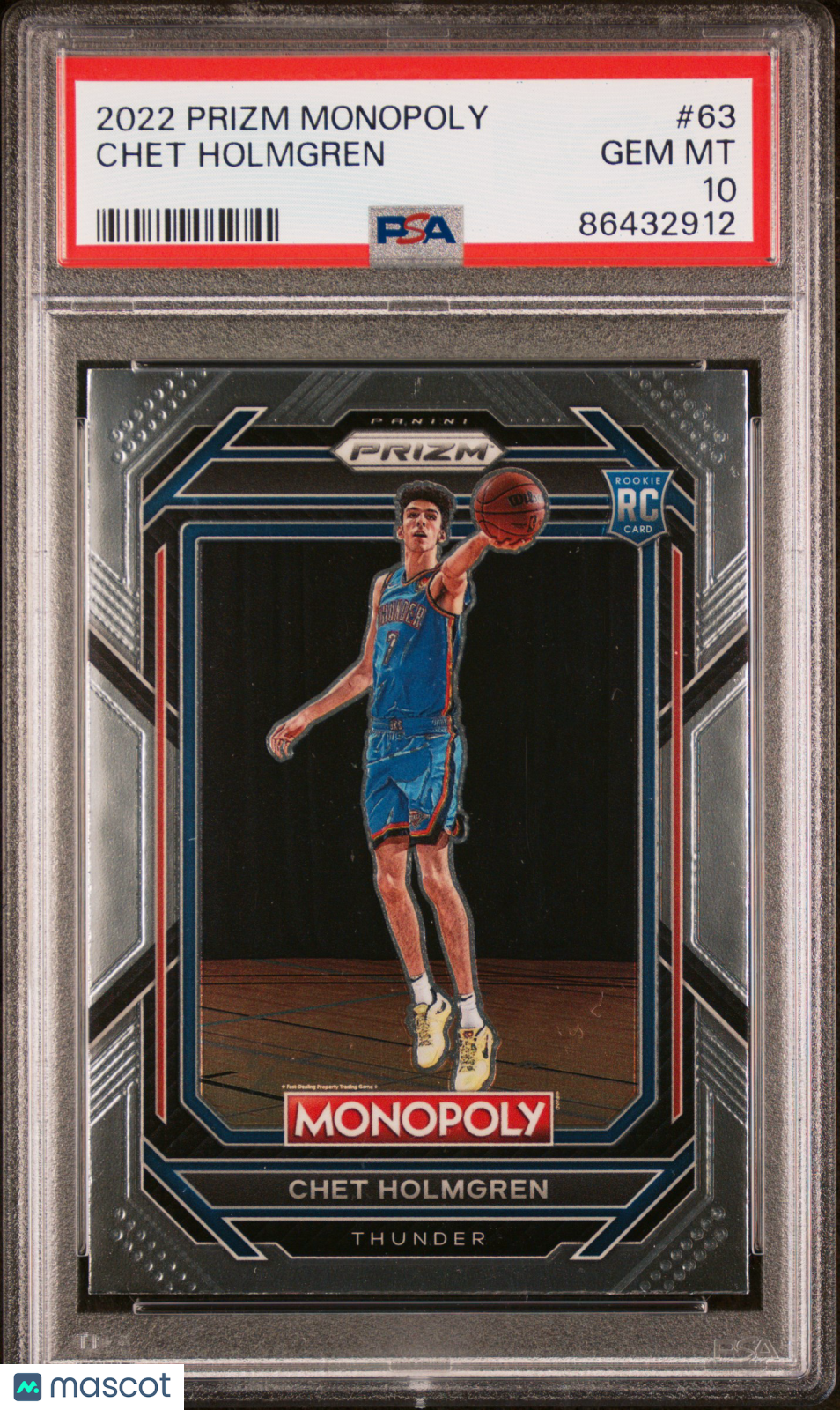 2022 Panini Prizm Monopoly Chet Holmgren #63 RC PSA 10