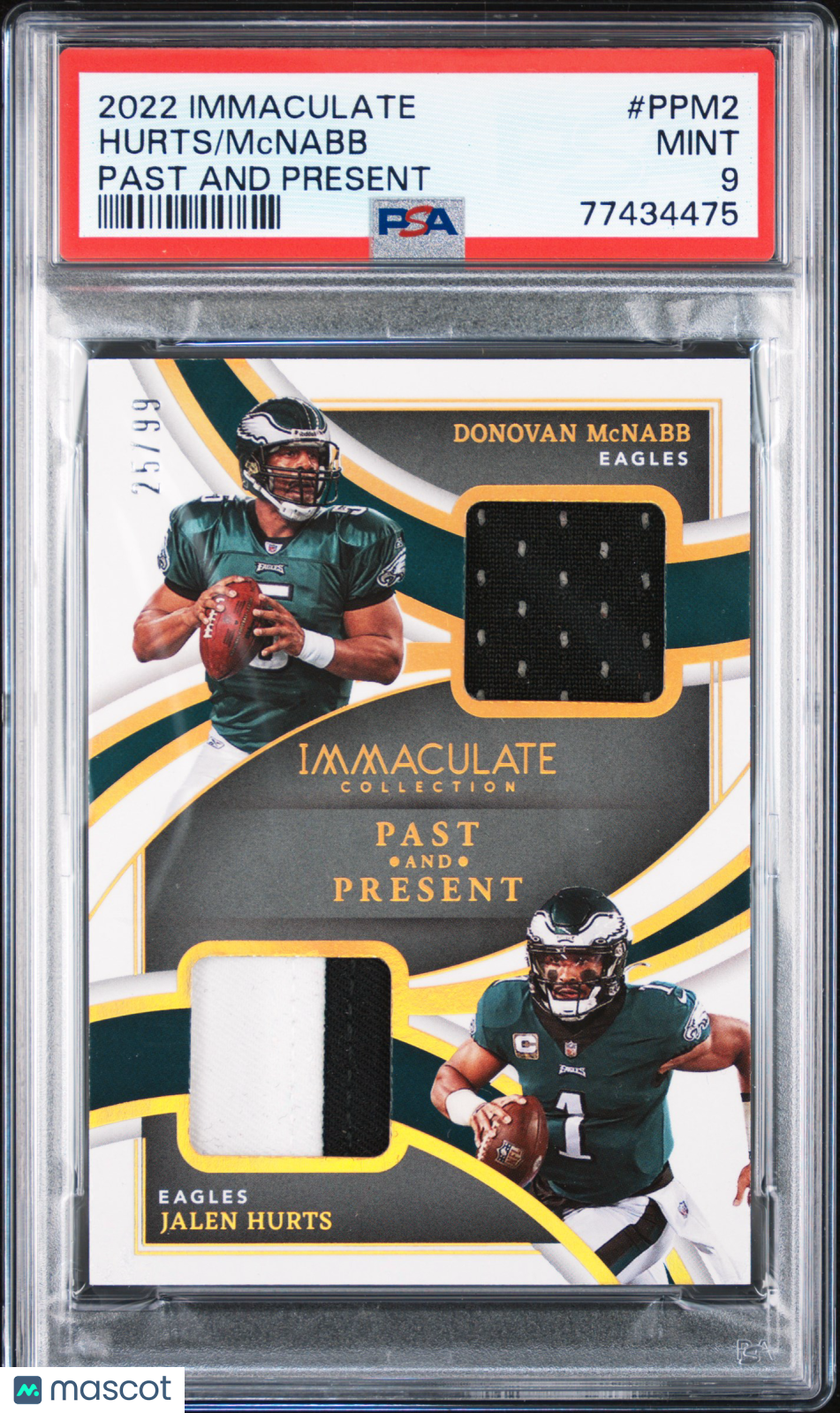 2022 Panini Immaculate Collection Mcnabb Hurts Past And Present #PPM2 PSA 9