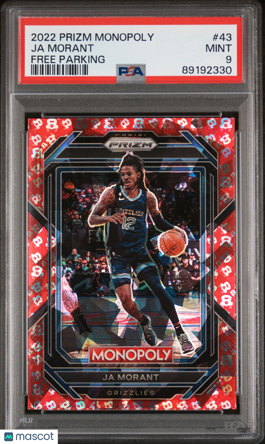 Ja Morant 2022 Panini Prizm Monopoly Free Parking #43 PSA 9