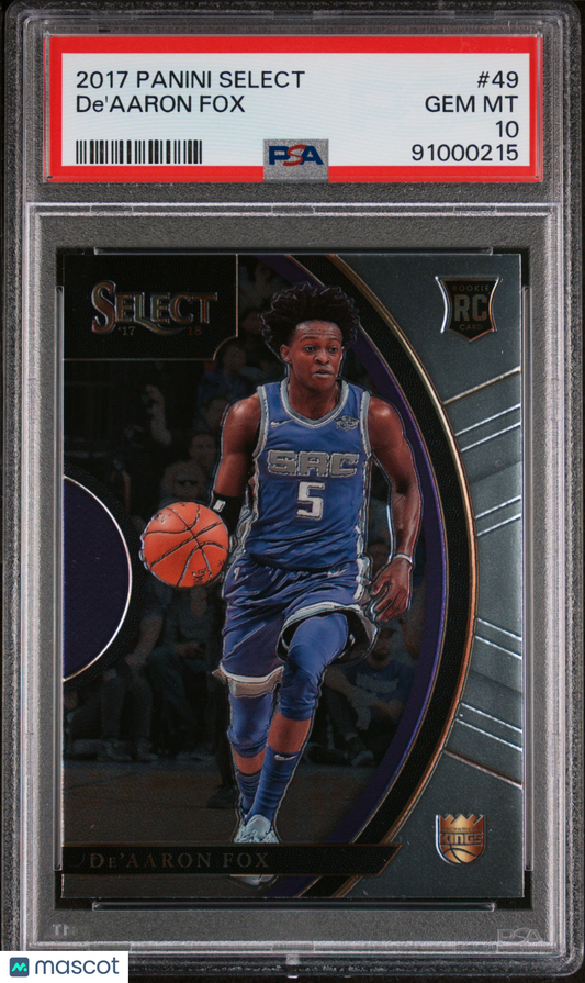 2017 Panini Select De'aaron Fox RC #49 PSA 10