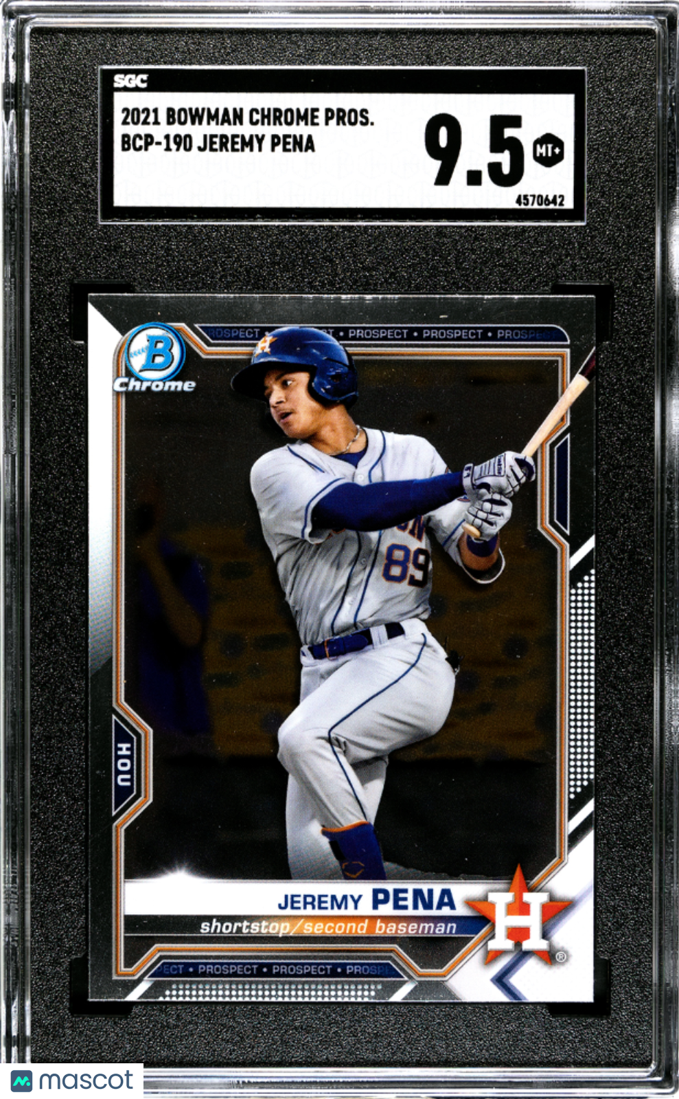 2021 Bowman Chrome Prospects Jeremy Pena #BCP-190 SGC 9.5