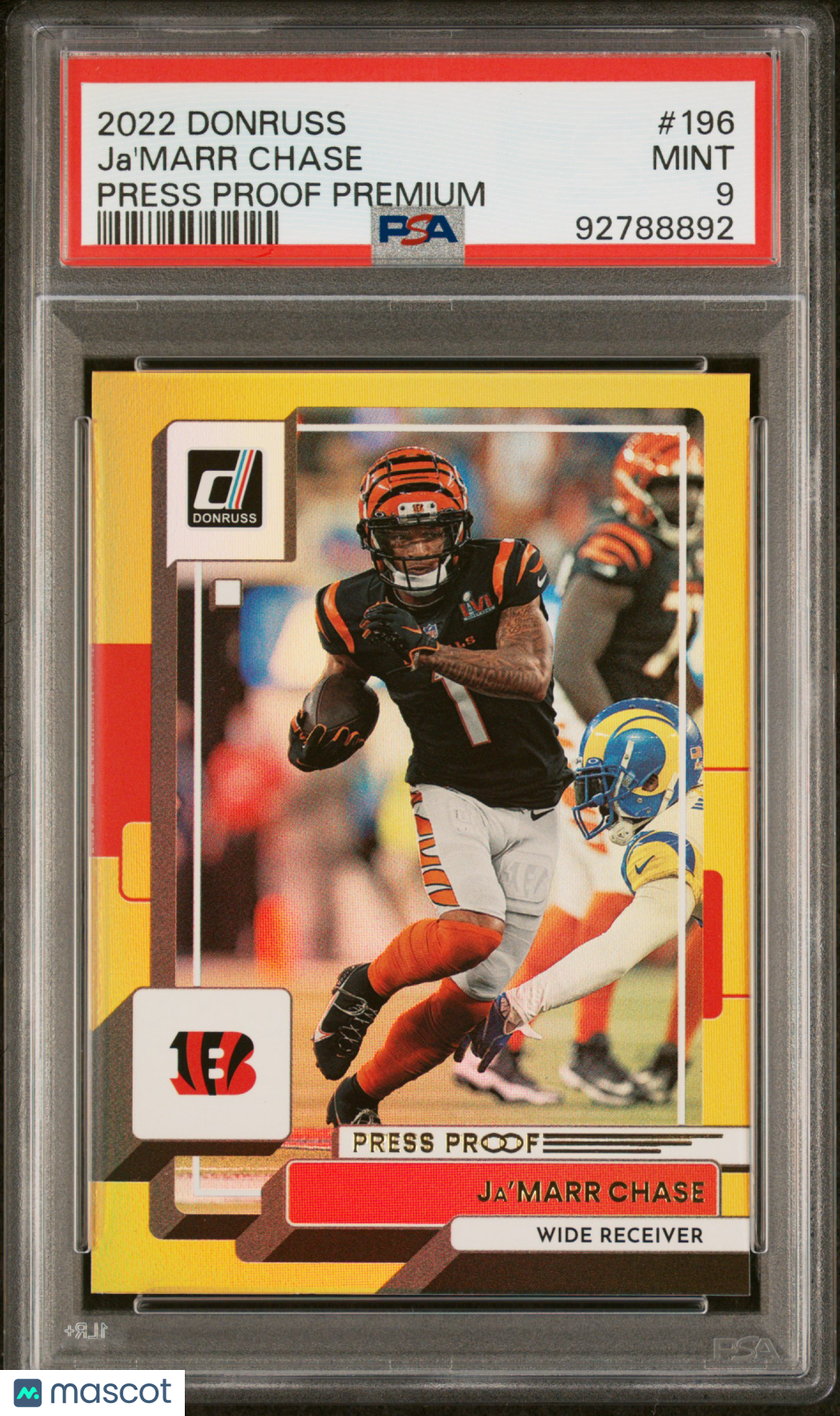 2022 Panini Donruss Ja'marr Chase Press Proof Premium #196 PSA 9