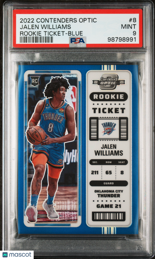 2022 Panini Contenders Optic Jalen Williams Rookie Ticket Blue /99 #8 RC PSA 9