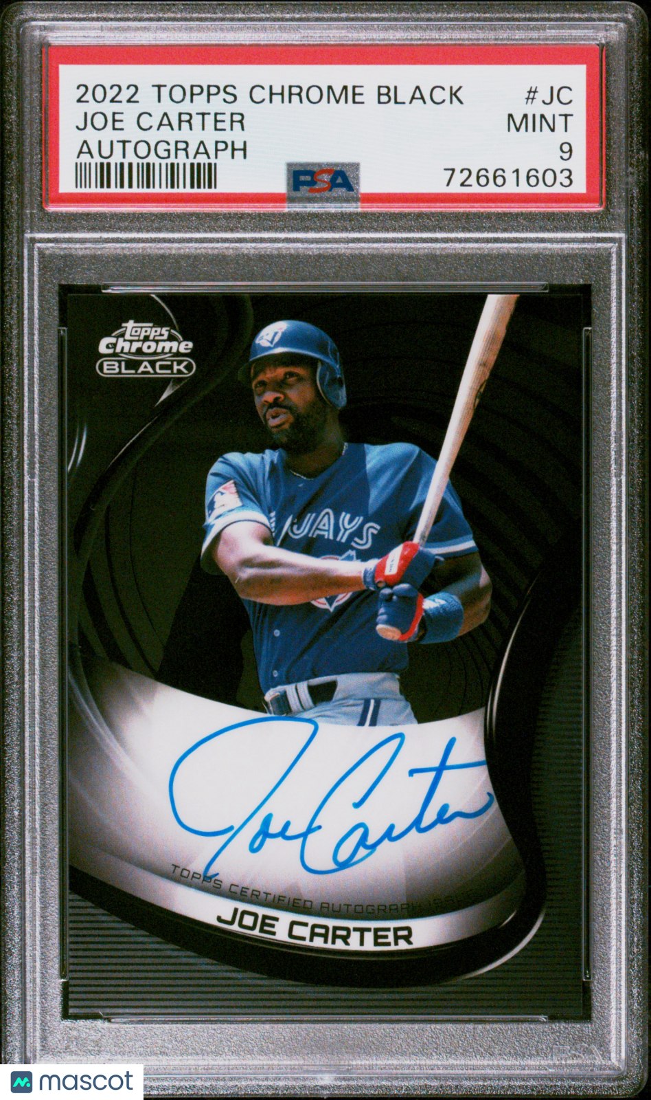 2022 Topps Chrome Black Autographs Joe Carter Autograph #JC PSA 9