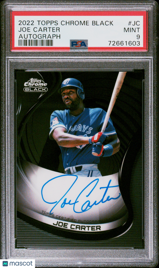 2022 Topps Chrome Black Autographs Joe Carter Autograph #JC PSA 9