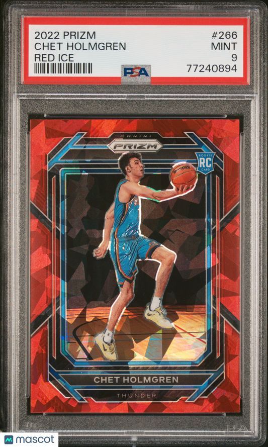 2022 Panini Prizm Chet Holmgren Red Ice #266 PSA 9