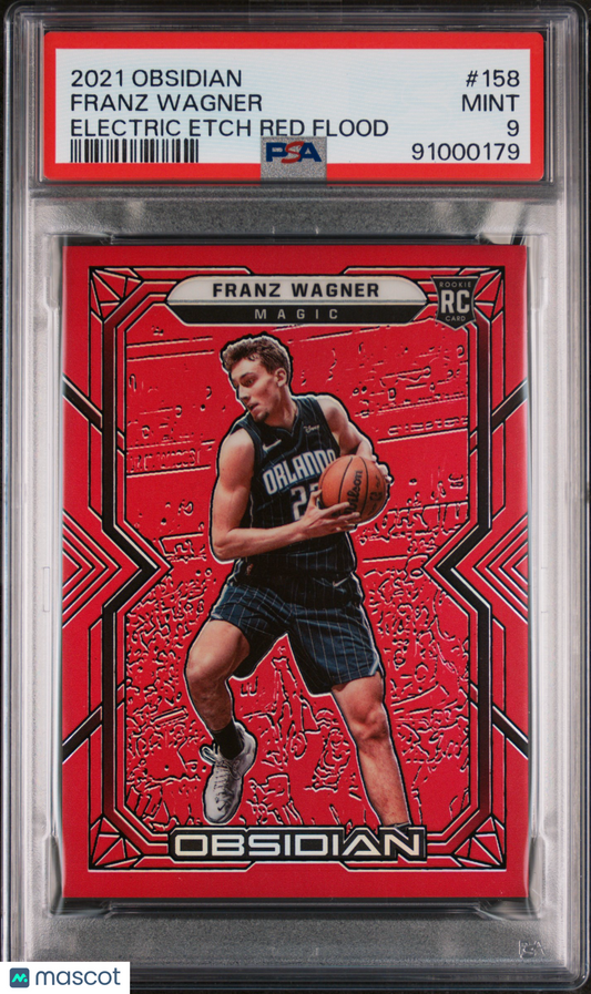 2021 Panini Obsidian Franz Wagner Electric Etch Red Flood #158 PSA 9