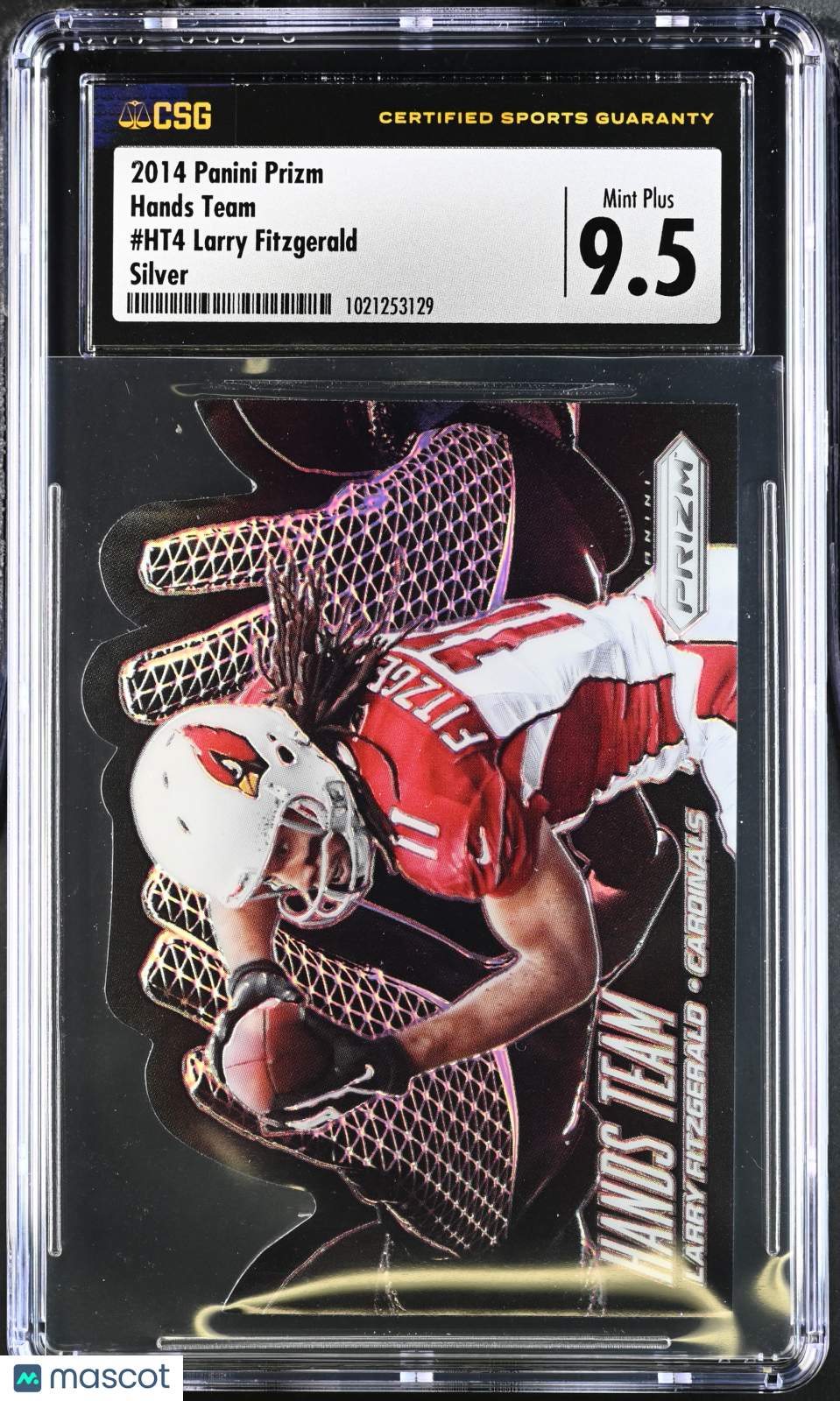 2014 Panini Prizm Larry Fitzgerald Hands Team Silver #HT4 CGC 9.5