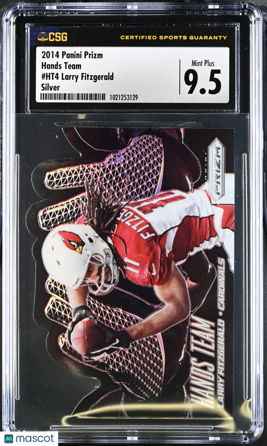 2014 Panini Prizm Larry Fitzgerald Hands Team Silver #HT4 CGC 9.5