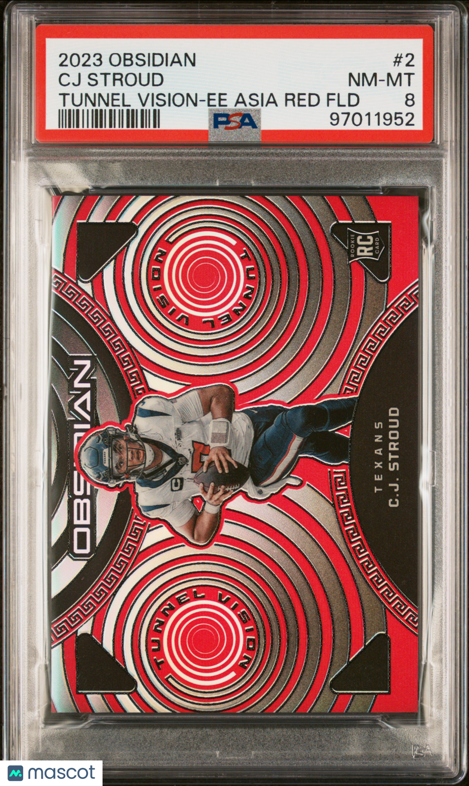 CJ Stroud 2023 Panini Obsidian Tunnel Vision Asia Red Flood #2 PSA 8 RC