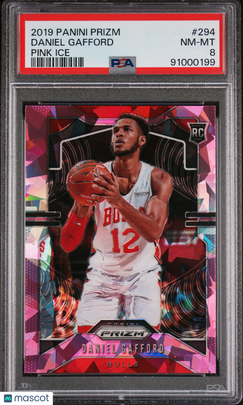 Daniel Gafford 2019 Panini Prizm Pink Ice #294 PSA 8 RC