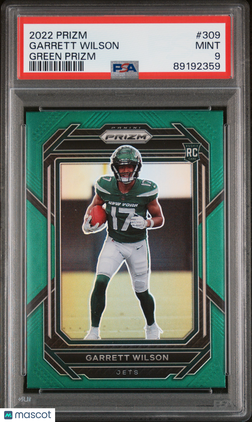 2022 Panini Prizm Garrett Wilson Green Prizm #309 PSA 9