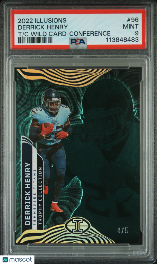 2022 Panini Illusions Derrick Henry Conference Wild Card Trophy Co 4/5 #96 PSA 9