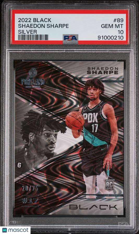 Shaedon Sharpe 2022 Panini Black Silver /75 #89 PSA 10 RC