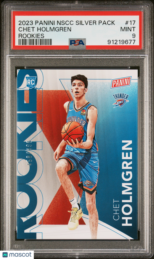 2023 Panini National Silver Packs Chet Holmgren Rookies /499 #17 RC PSA 9