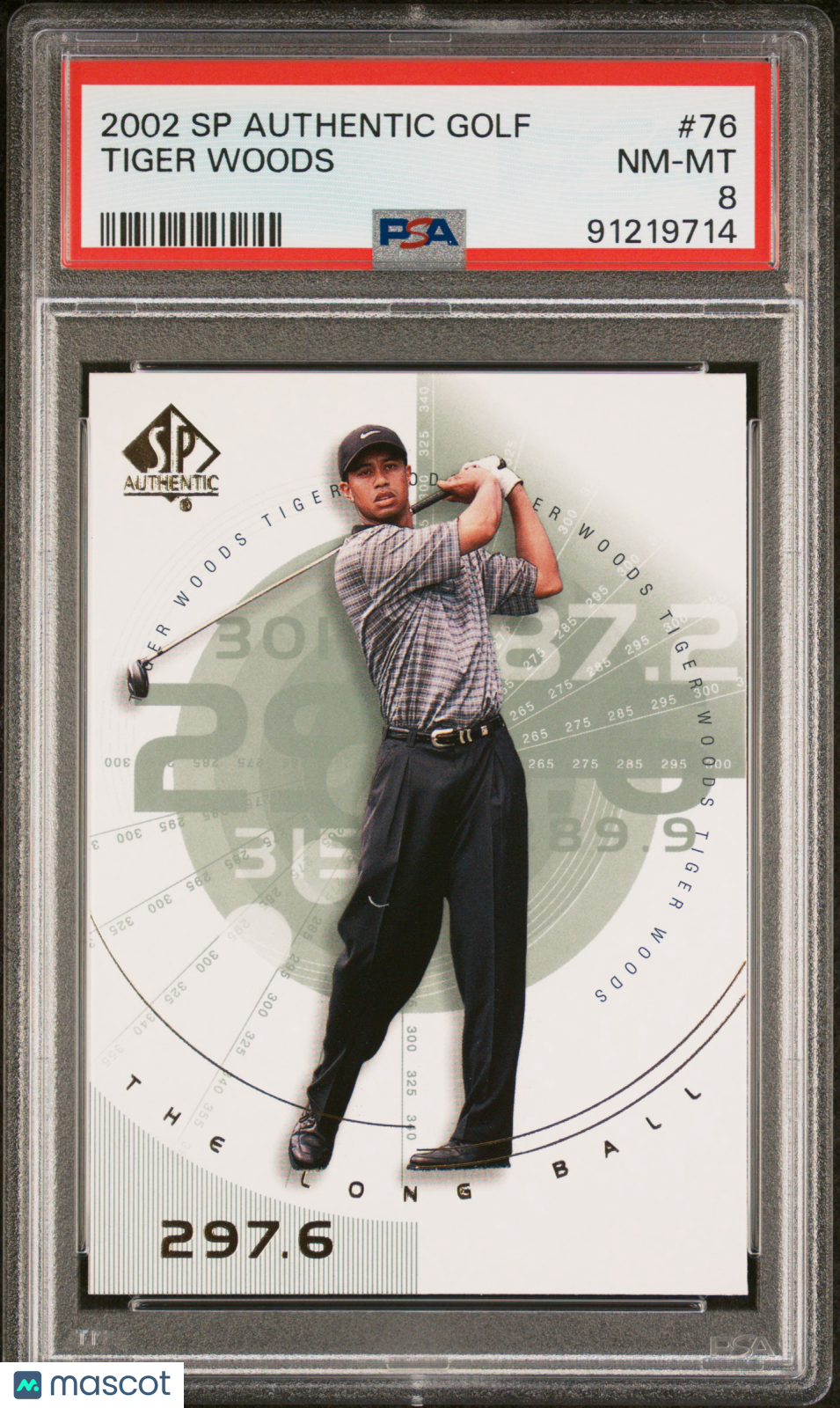 2002 SP Authentic Golf Tiger Woods #76 PSA 8