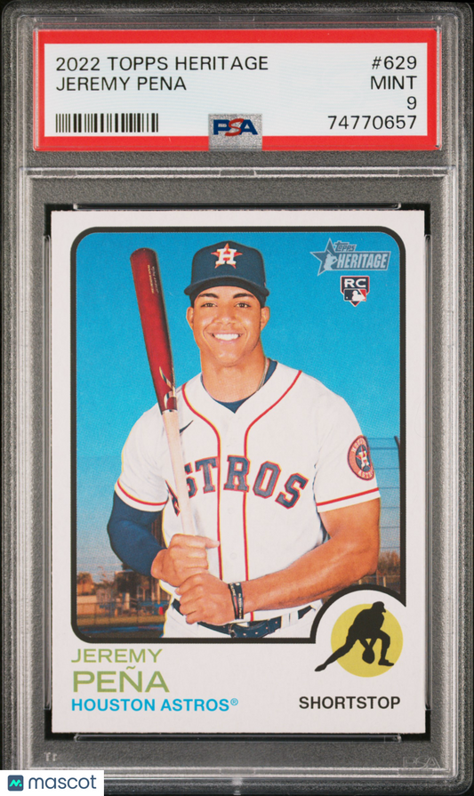 2022 Topps Heritage Jeremy Pena #629 PSA 9