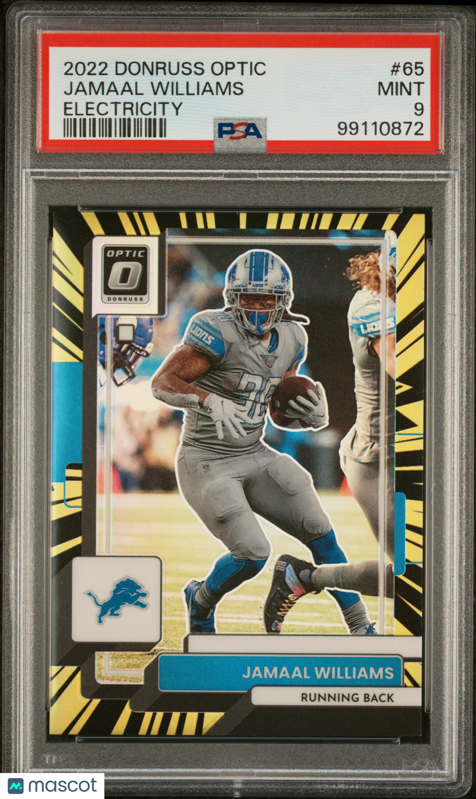 2022 Panini Donruss Optic Jamaal Williams Electricity /65 #65 PSA 9