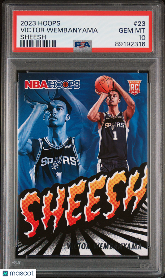 2023 Panini NBA Hoops Victor Wembanyama Sheesh RC #23 PSA 10