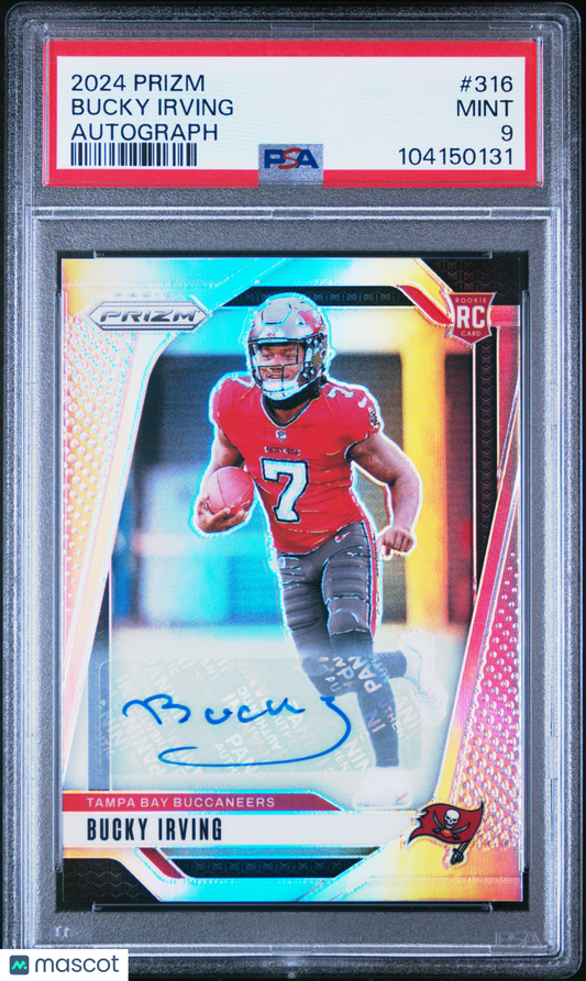 2024 Panini Prizm Bucky Irving Rookie Autograph #316 RC PSA 9